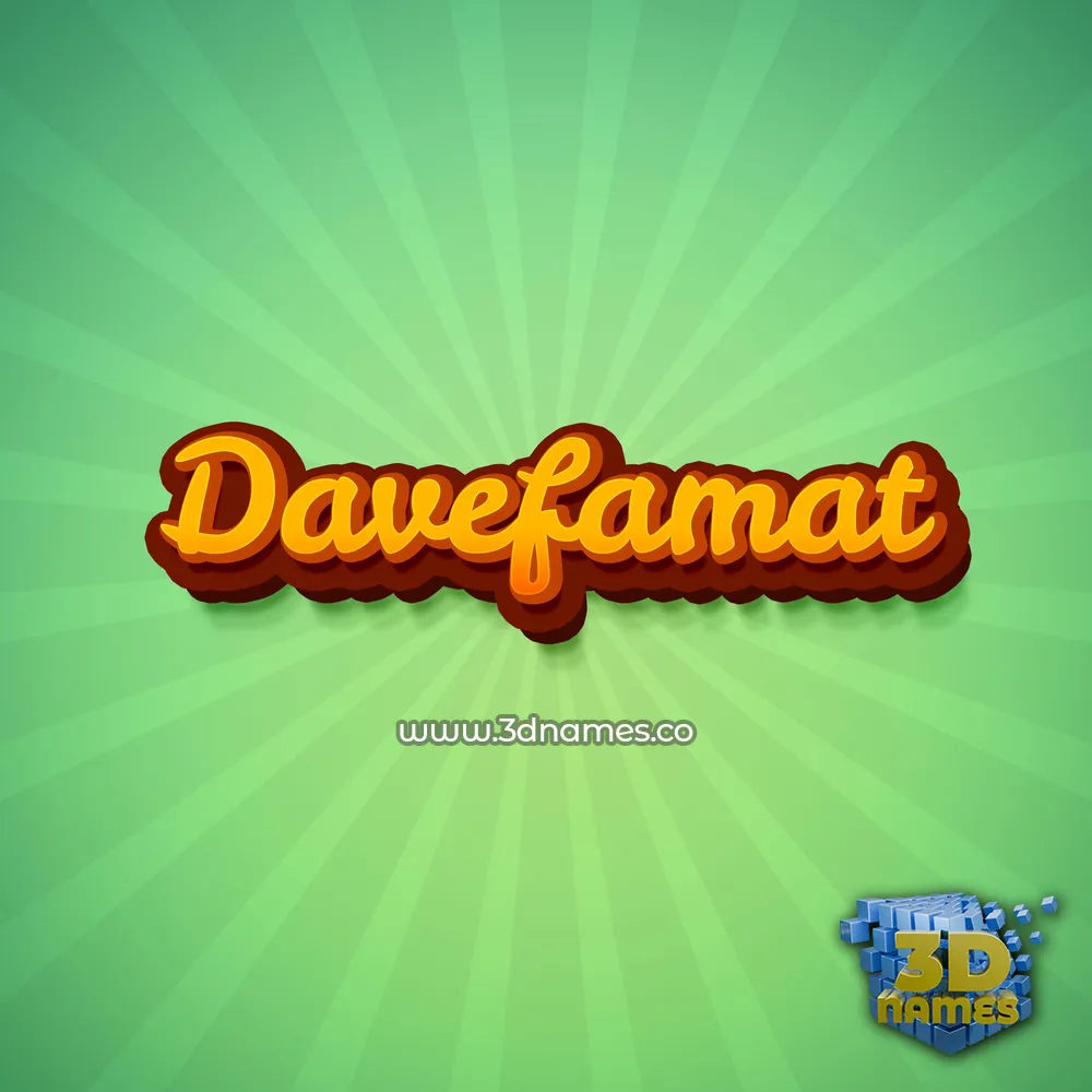 davefamat in Green Rays style - 3D name wallpaper