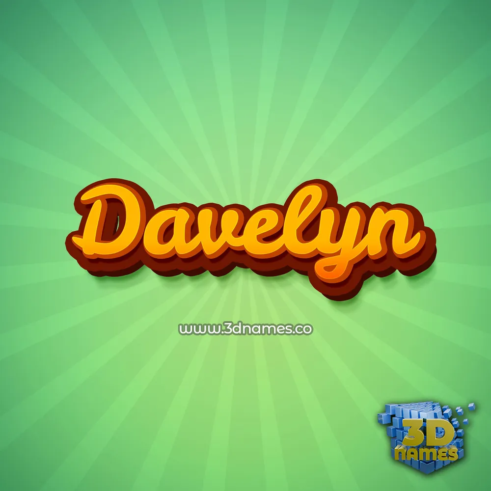 davelyn in Green Rays style - 3D name wallpaper