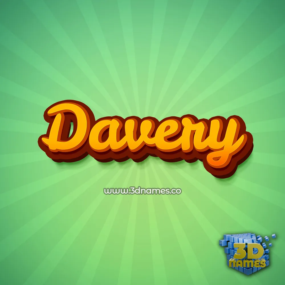 davery in Green Rays style - 3D name wallpaper