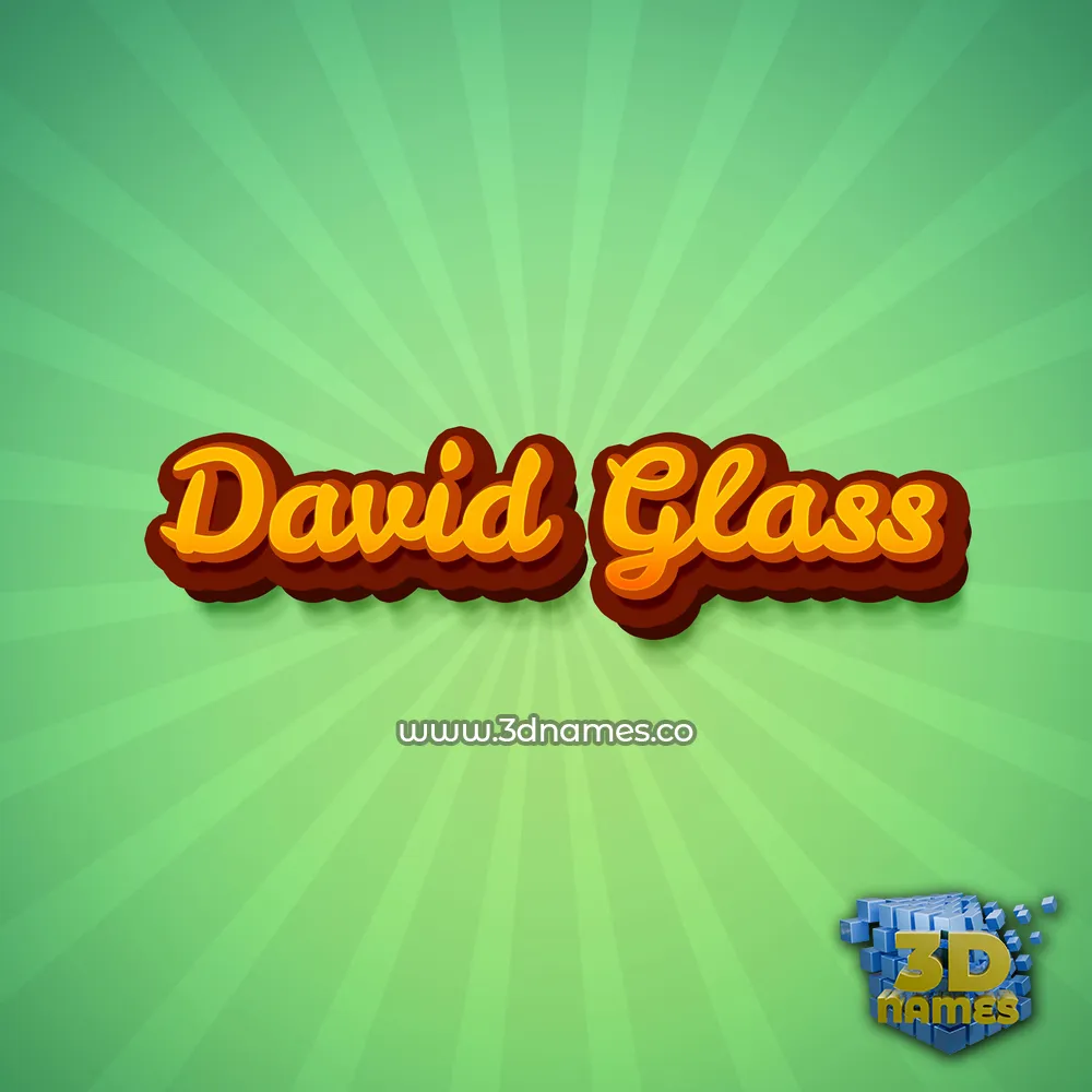 david glass in Green Rays style - 3D name wallpaper