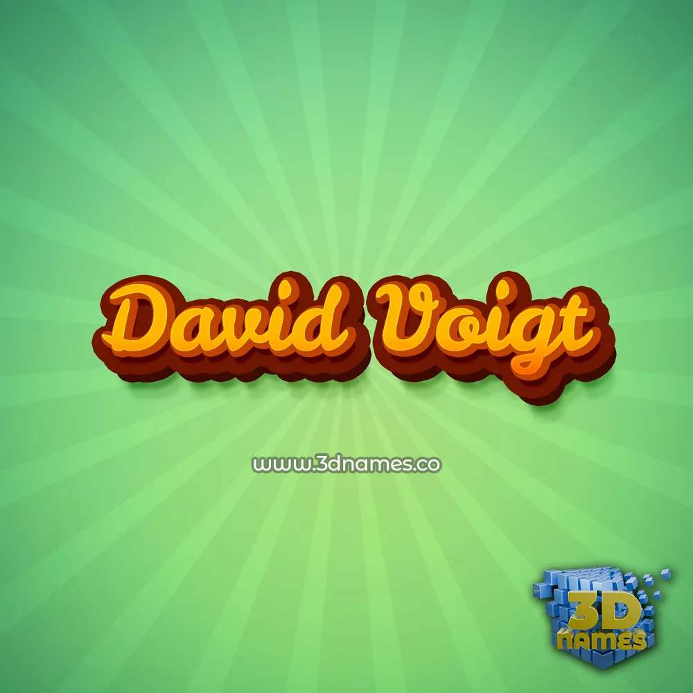 david voigt in Green Rays style - 3D name wallpaper
