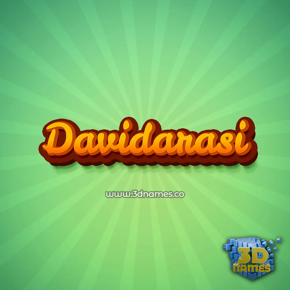 davidarasi in Green Rays style - 3D name wallpaper