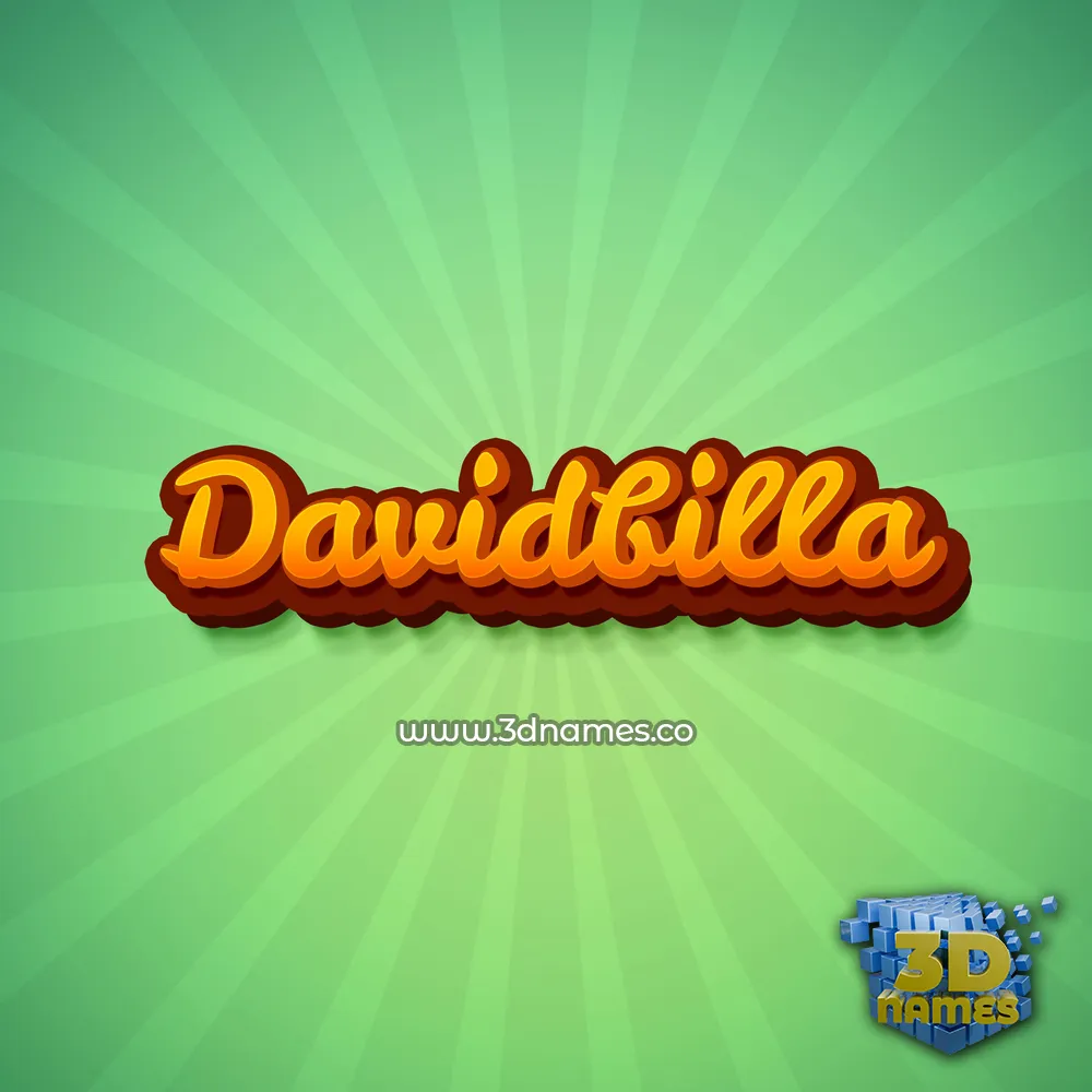 davidbilla in Green Rays style - 3D name wallpaper