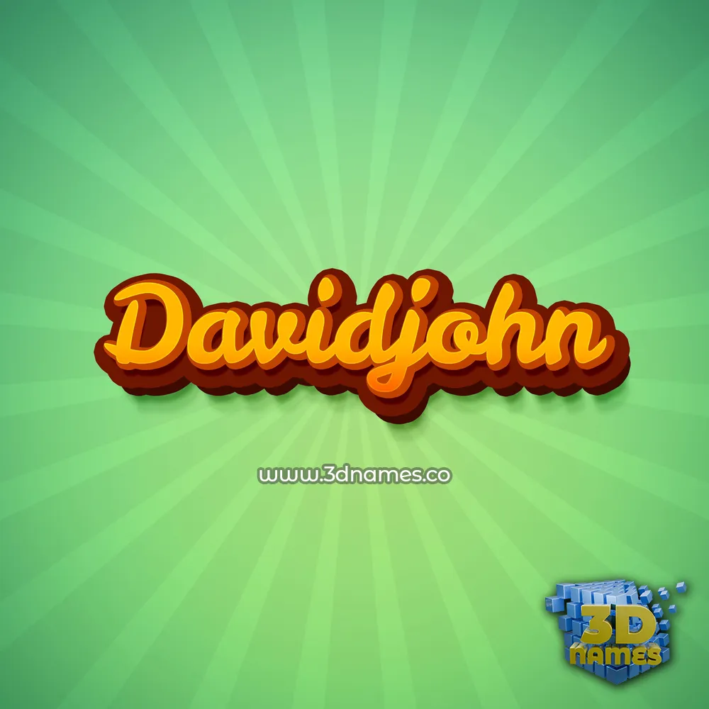 davidjohn in Green Rays style - 3D name wallpaper