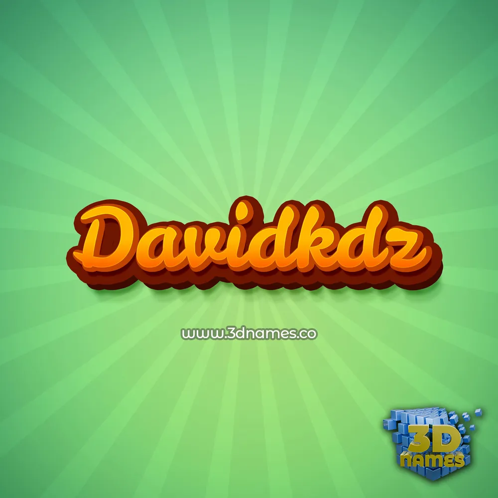 davidkdz in Green Rays style - 3D name wallpaper