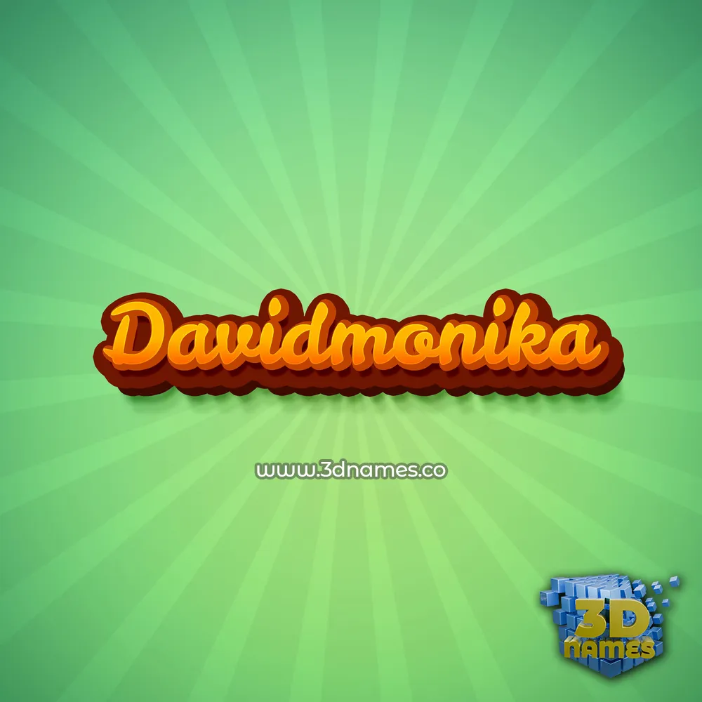 davidmonika in Green Rays style - 3D name wallpaper