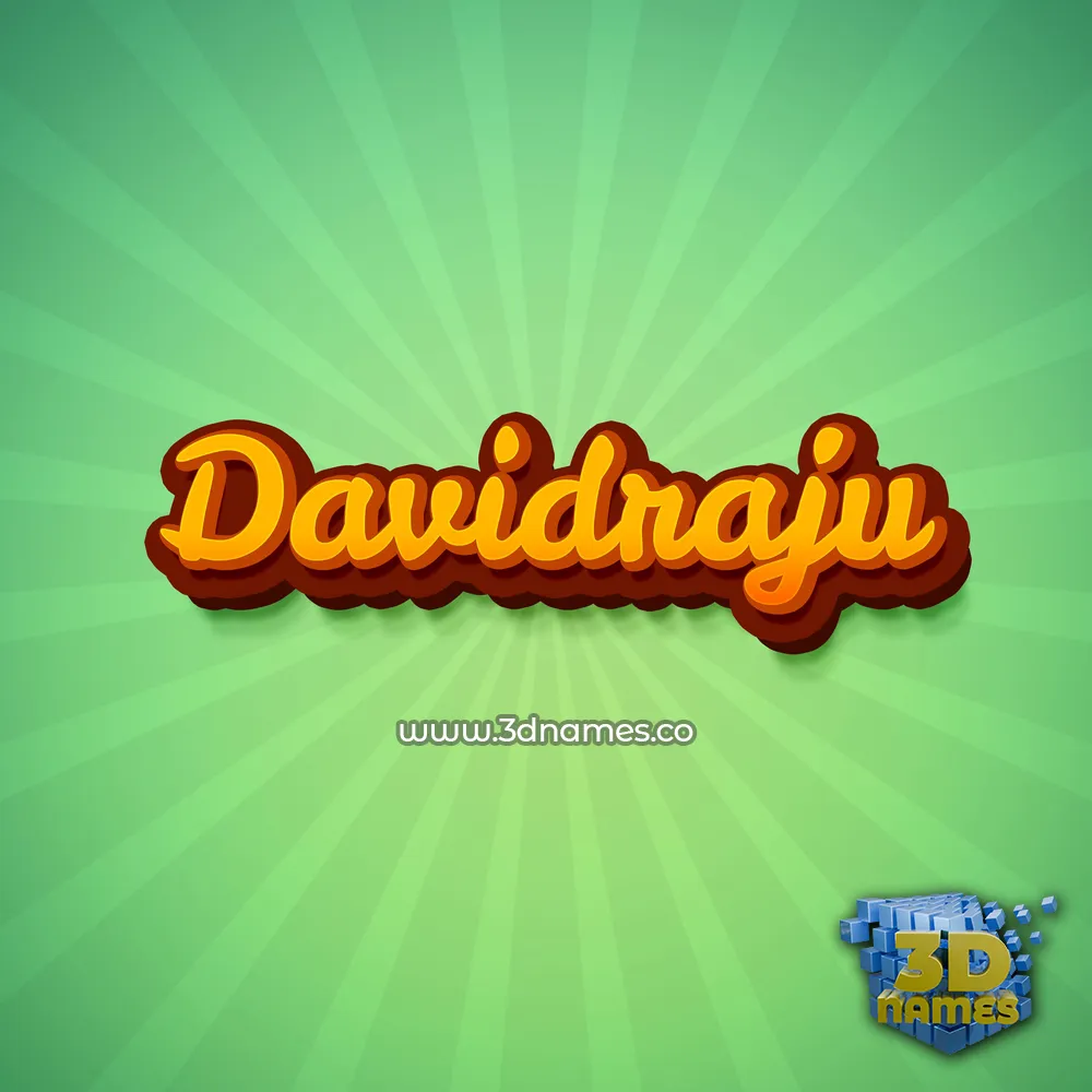davidraju in Green Rays style - 3D name wallpaper