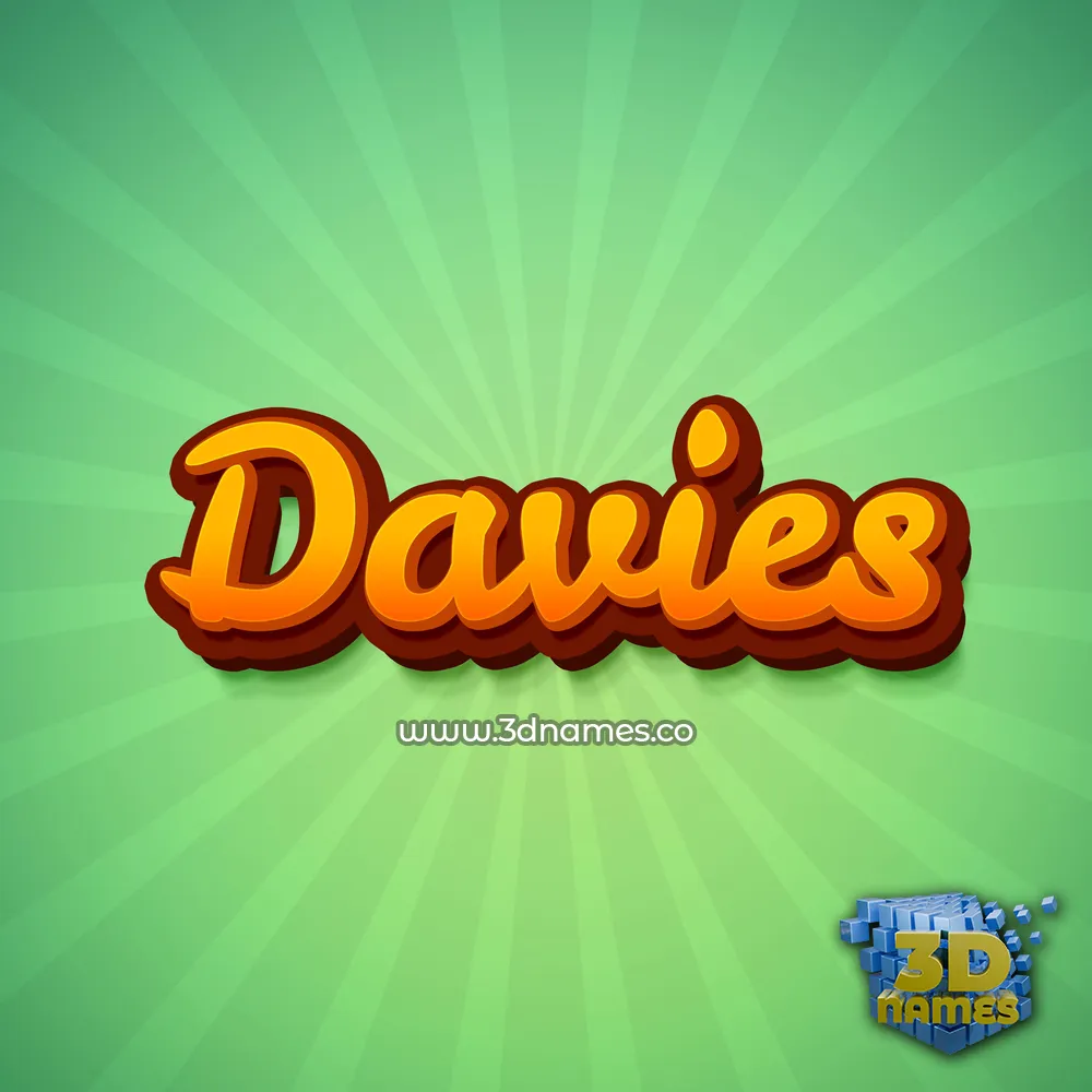 davies in Green Rays style - 3D name wallpaper