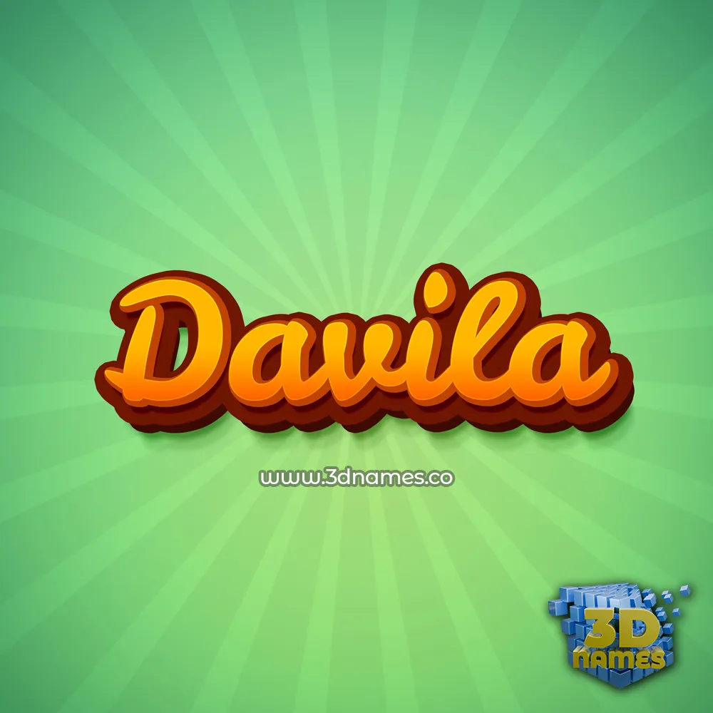 davila in Green Rays style - 3D name wallpaper