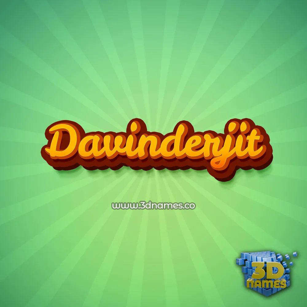 davinderjit in Green Rays style - 3D name wallpaper
