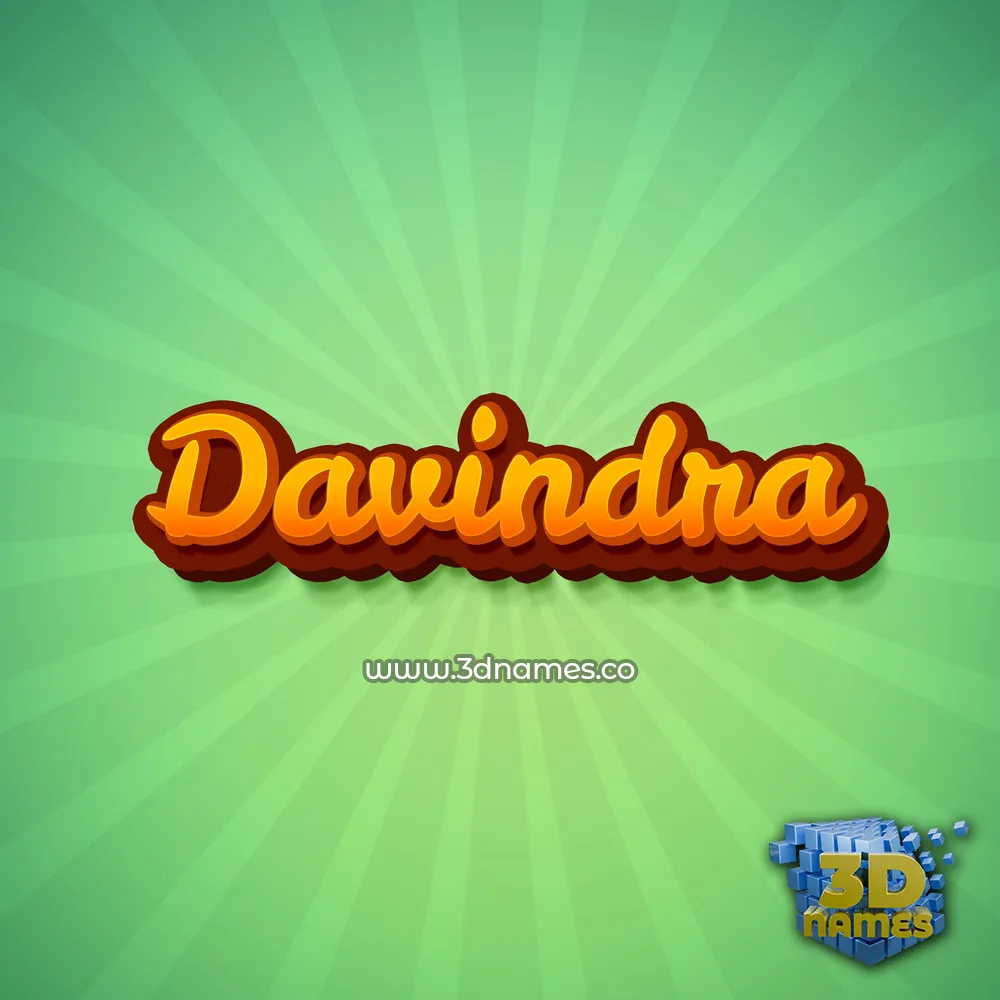 davindra in Green Rays style - 3D name wallpaper