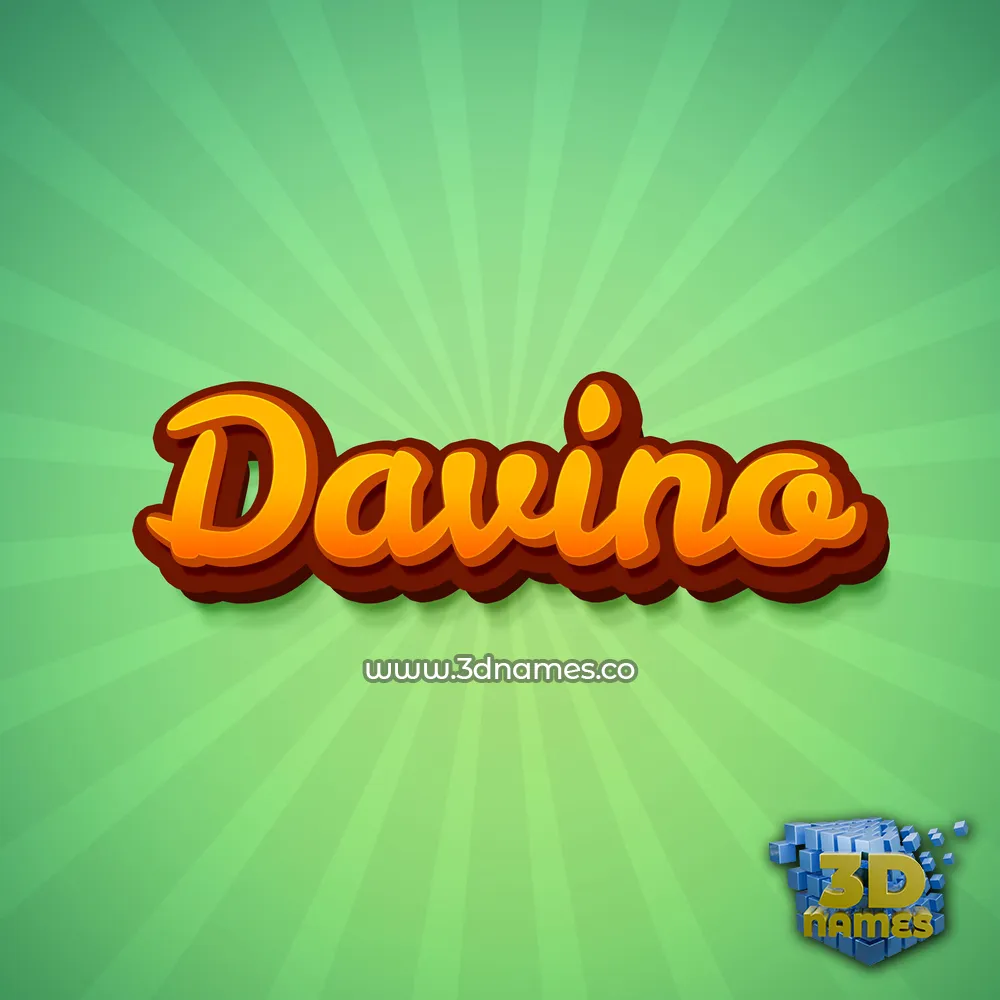 davino in Green Rays style - 3D name wallpaper