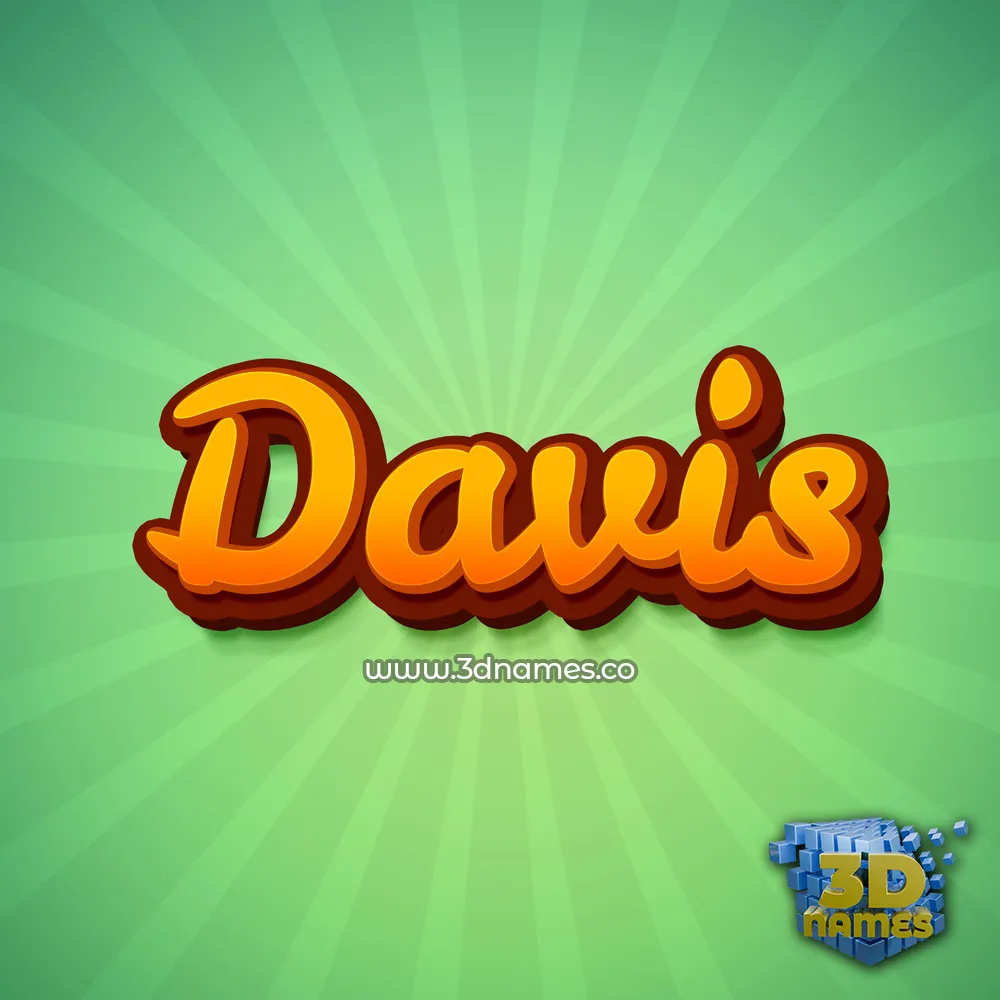 davis in Green Rays style - 3D name wallpaper