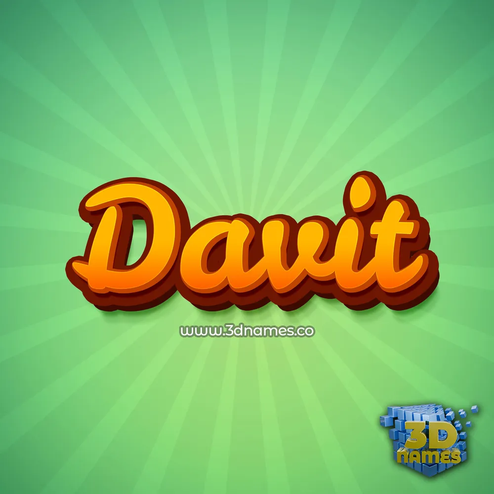 davit in Green Rays style - 3D name wallpaper