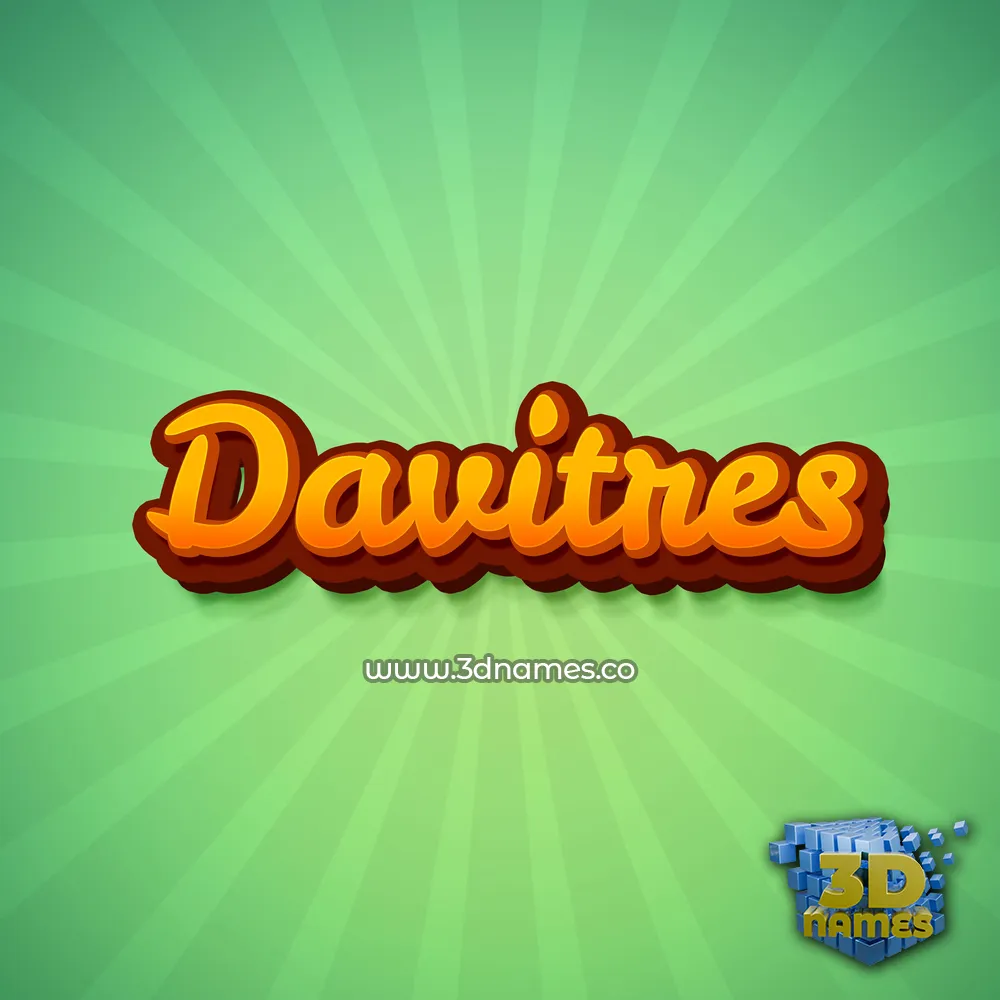 davitres in Green Rays style - 3D name wallpaper