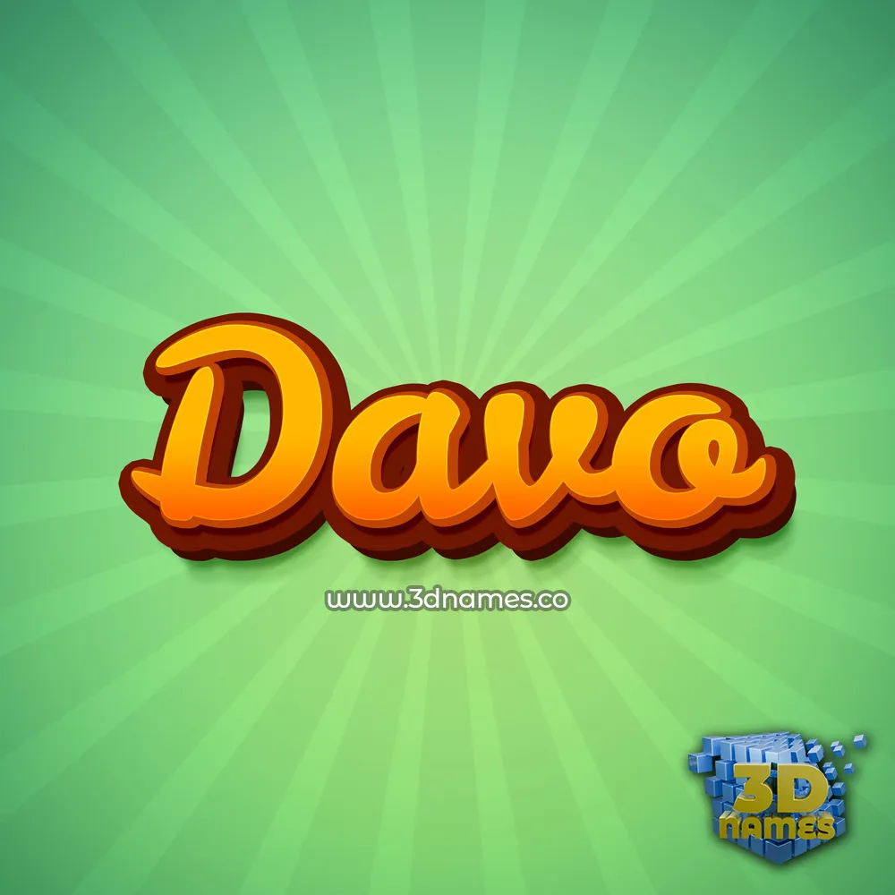 davo in Green Rays style - 3D name wallpaper