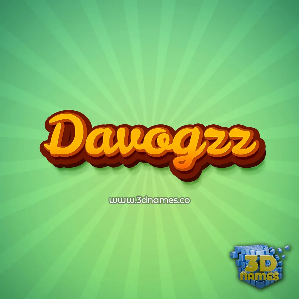 davogzz in Green Rays style - 3D name wallpaper