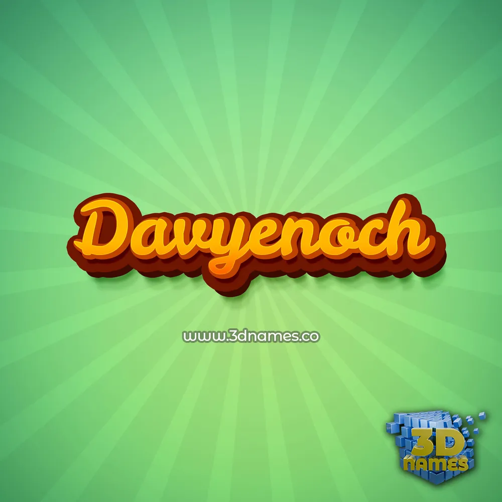 davyenoch in Green Rays style - 3D name wallpaper