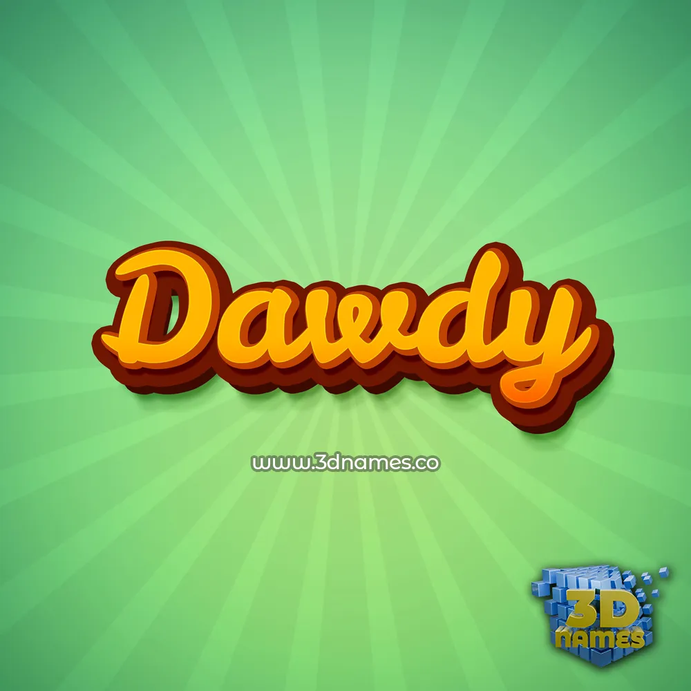 dawdy in Green Rays style - 3D name wallpaper