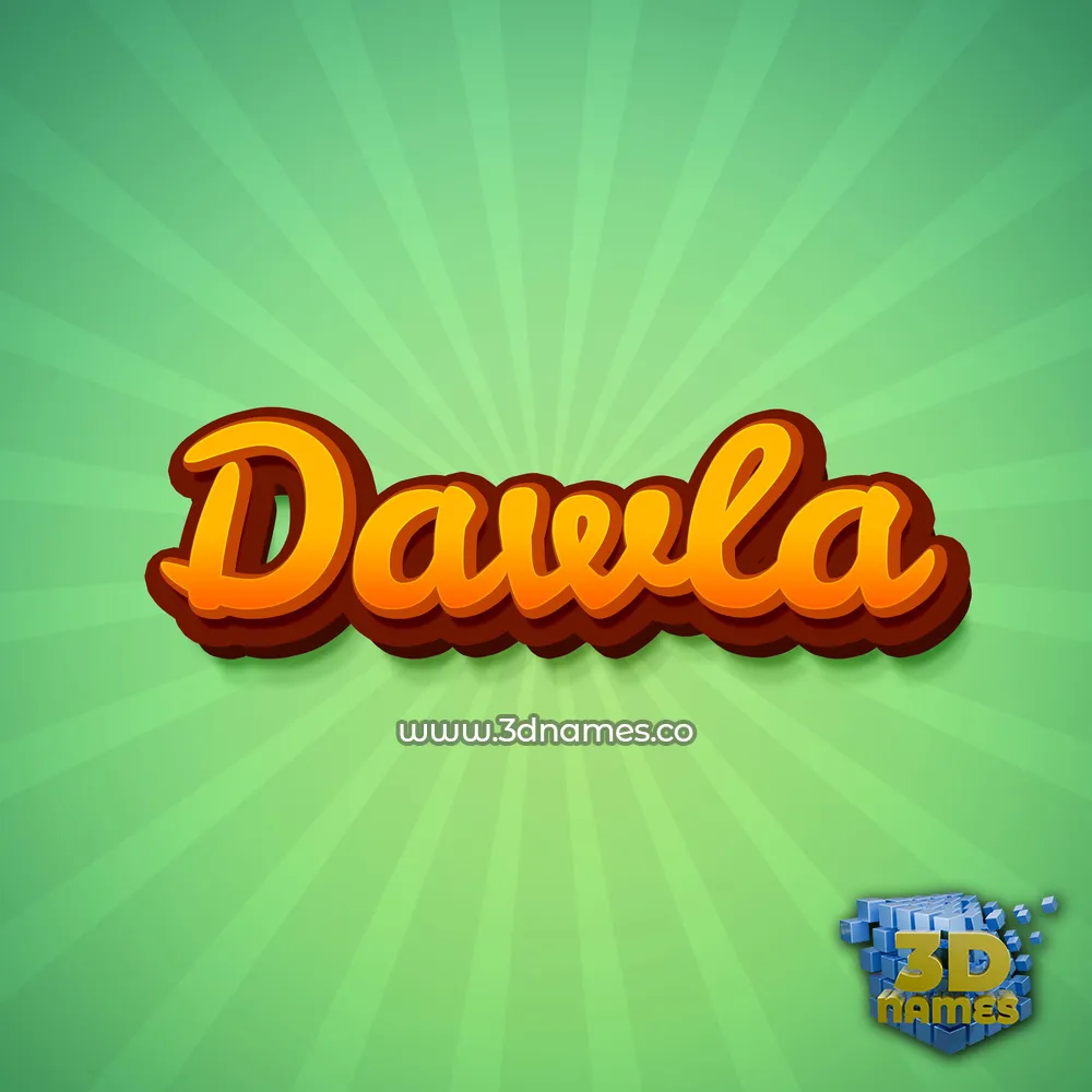 dawla in Green Rays style - 3D name wallpaper