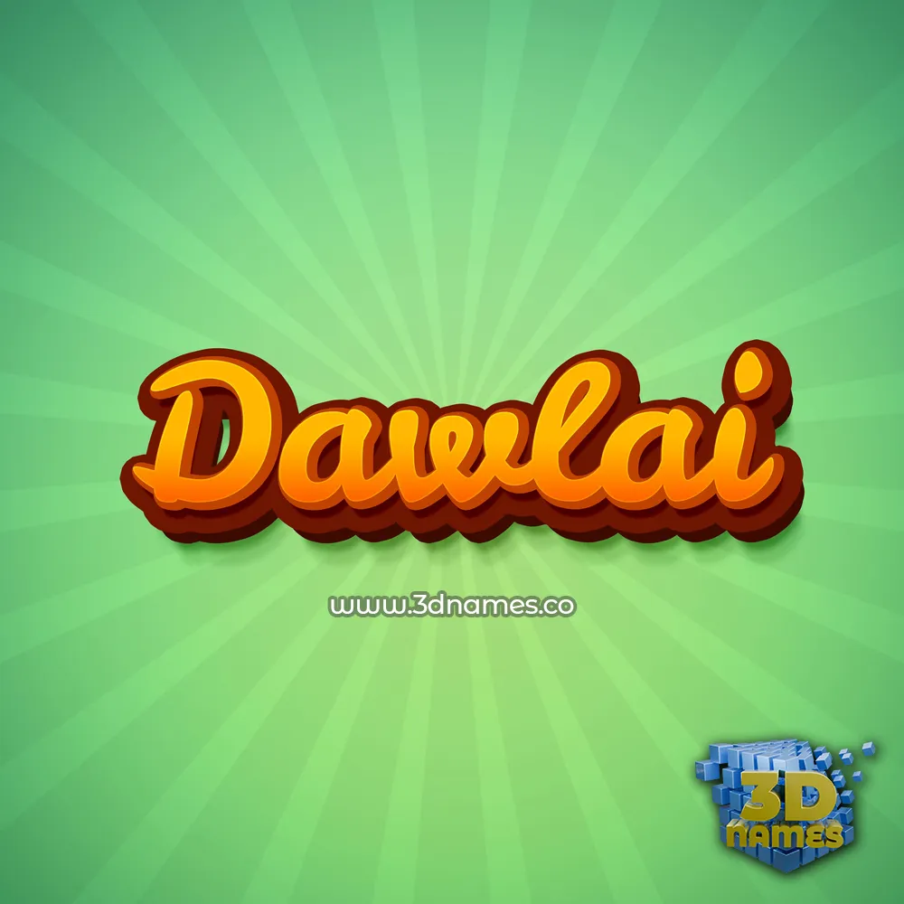 dawlai in Green Rays style - 3D name wallpaper