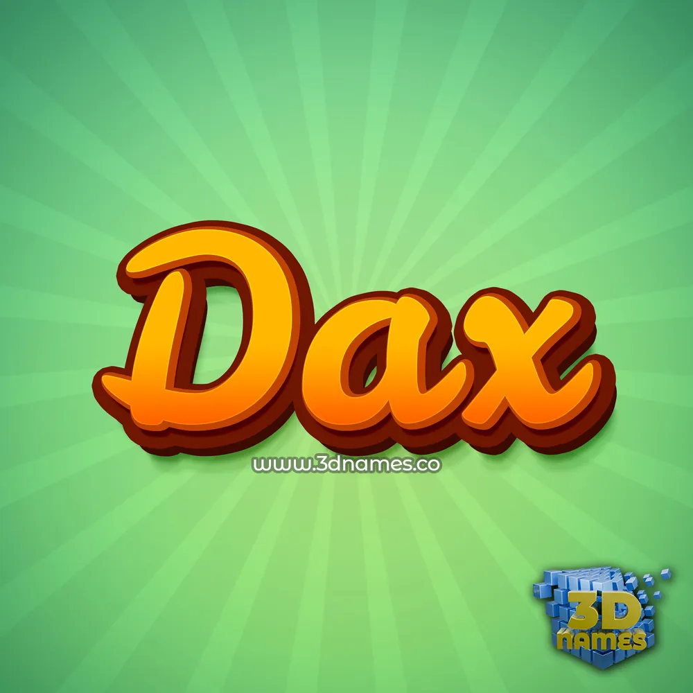 dax in Green Rays style - 3D name wallpaper