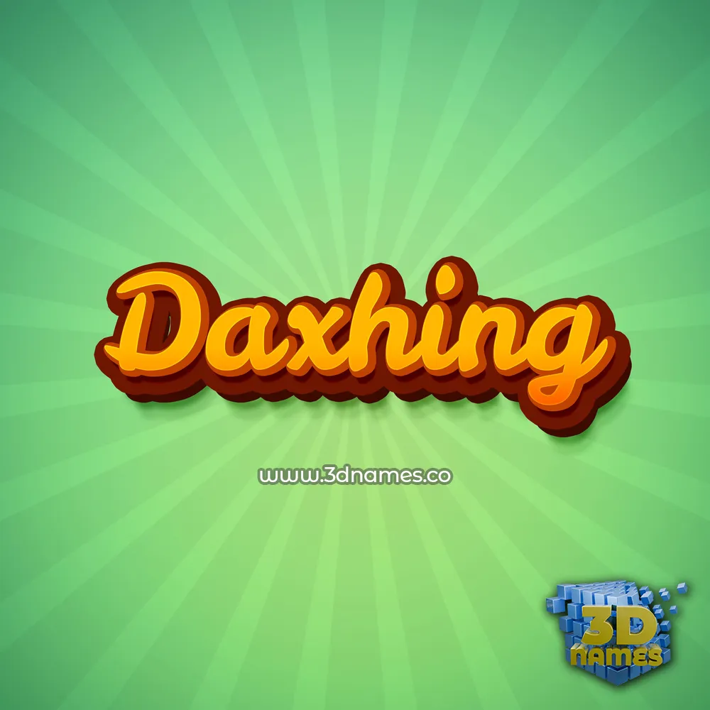 daxhing in Green Rays style - 3D name wallpaper