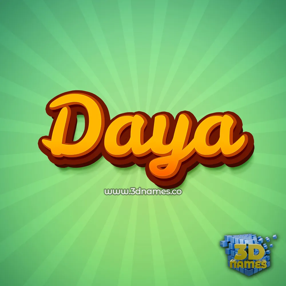 daya in Green Rays style - 3D name wallpaper