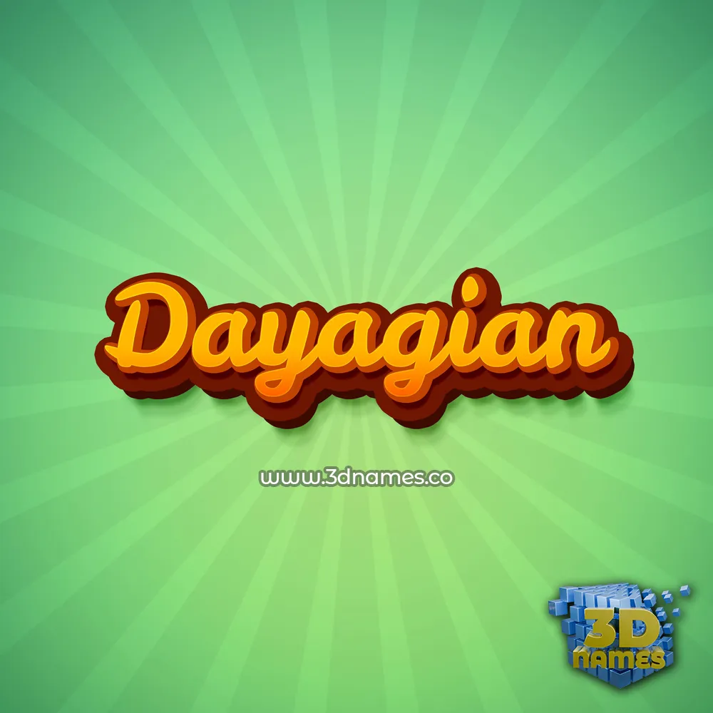 dayagian in Green Rays style - 3D name wallpaper