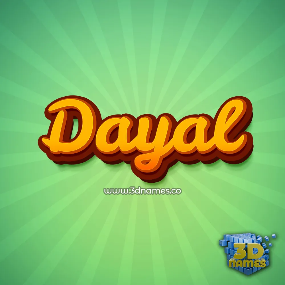 dayal in Green Rays style - 3D name wallpaper
