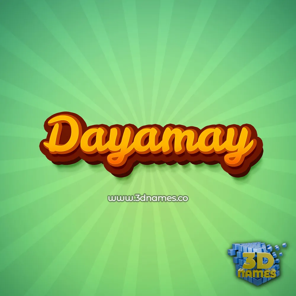 dayamay in Green Rays style - 3D name wallpaper