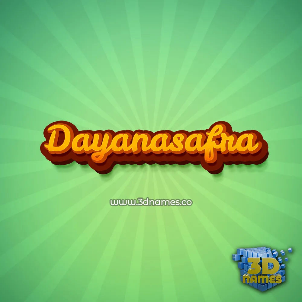 dayanasafra in Green Rays style - 3D name wallpaper