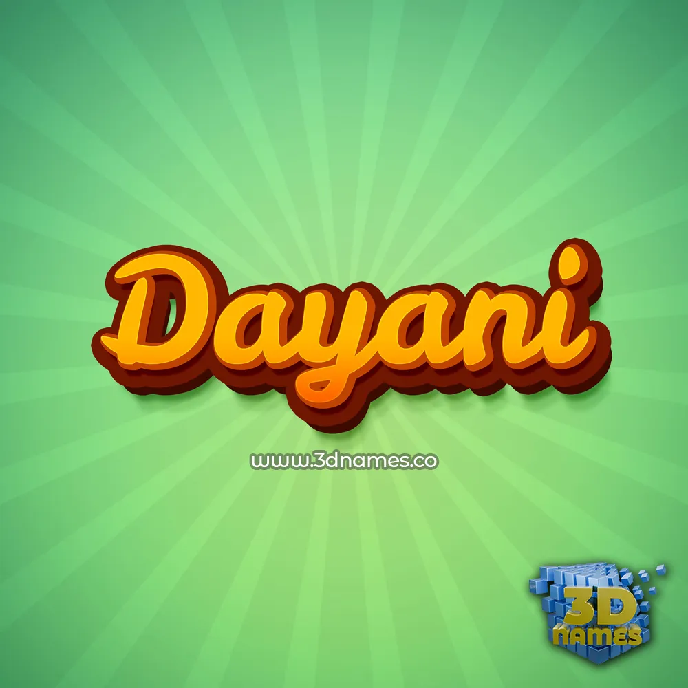 dayani in Green Rays style - 3D name wallpaper