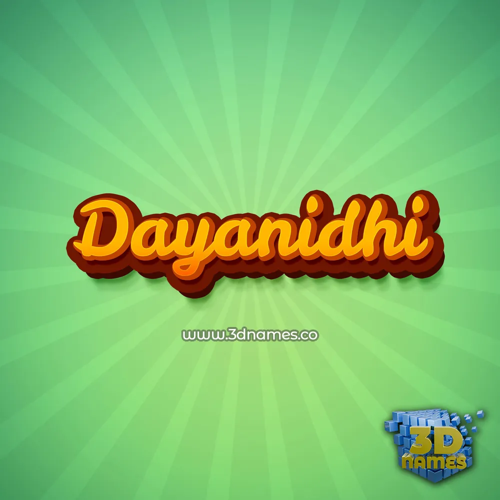 dayanidhi in Green Rays style - 3D name wallpaper