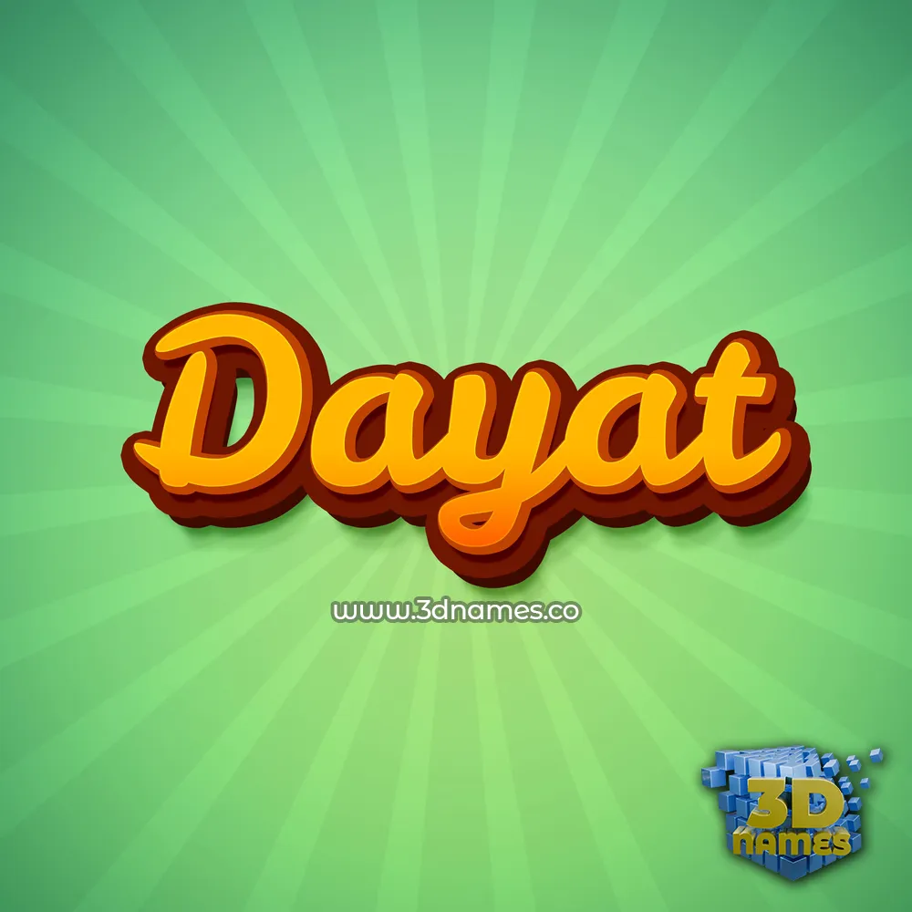 dayat in Green Rays style - 3D name wallpaper
