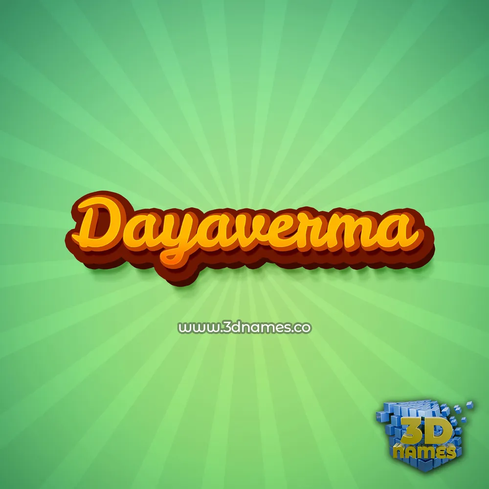 dayaverma in Green Rays style - 3D name wallpaper