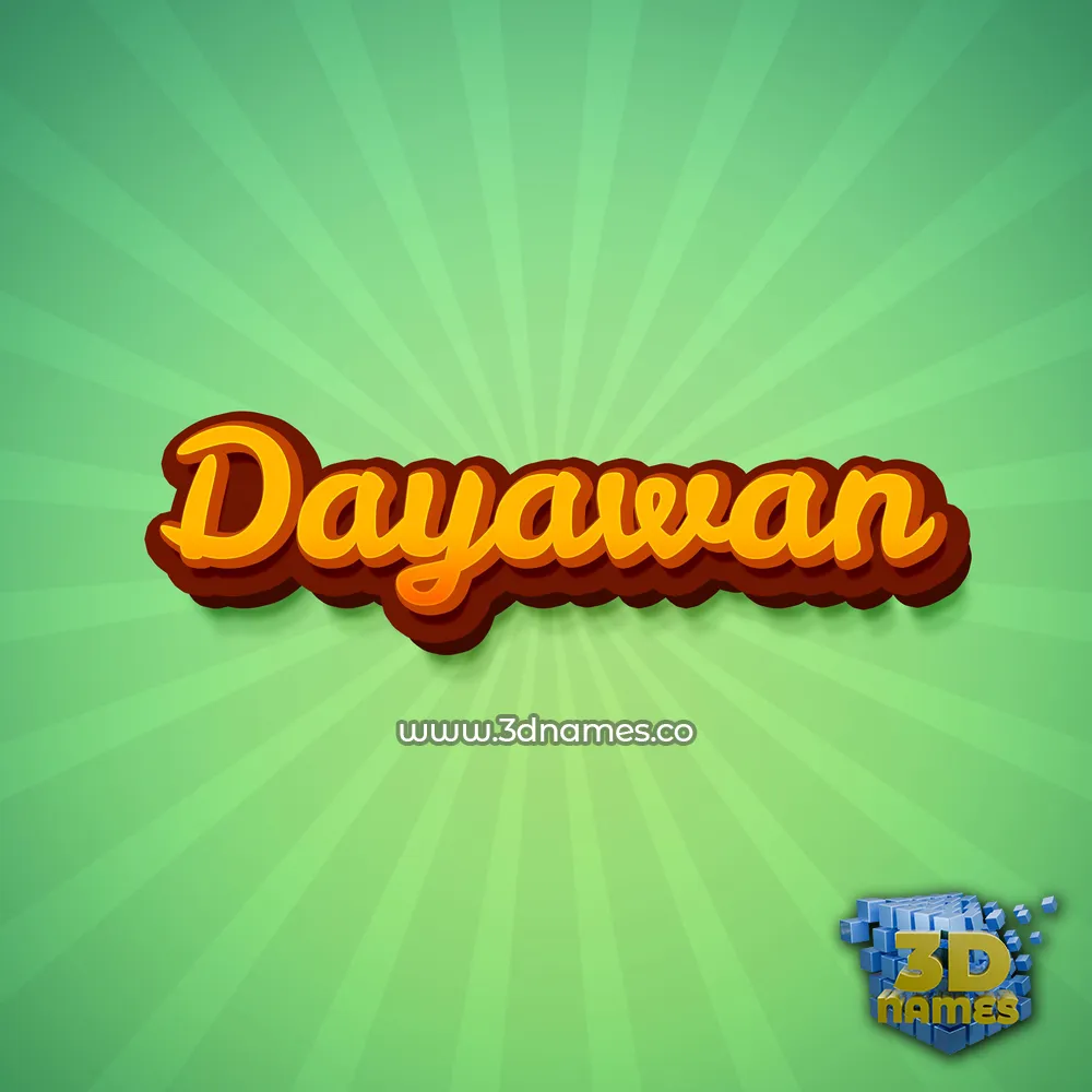 dayawan in Green Rays style - 3D name wallpaper