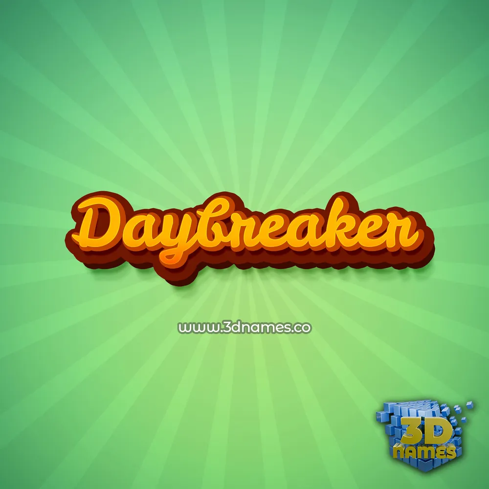 daybreaker in Green Rays style - 3D name wallpaper