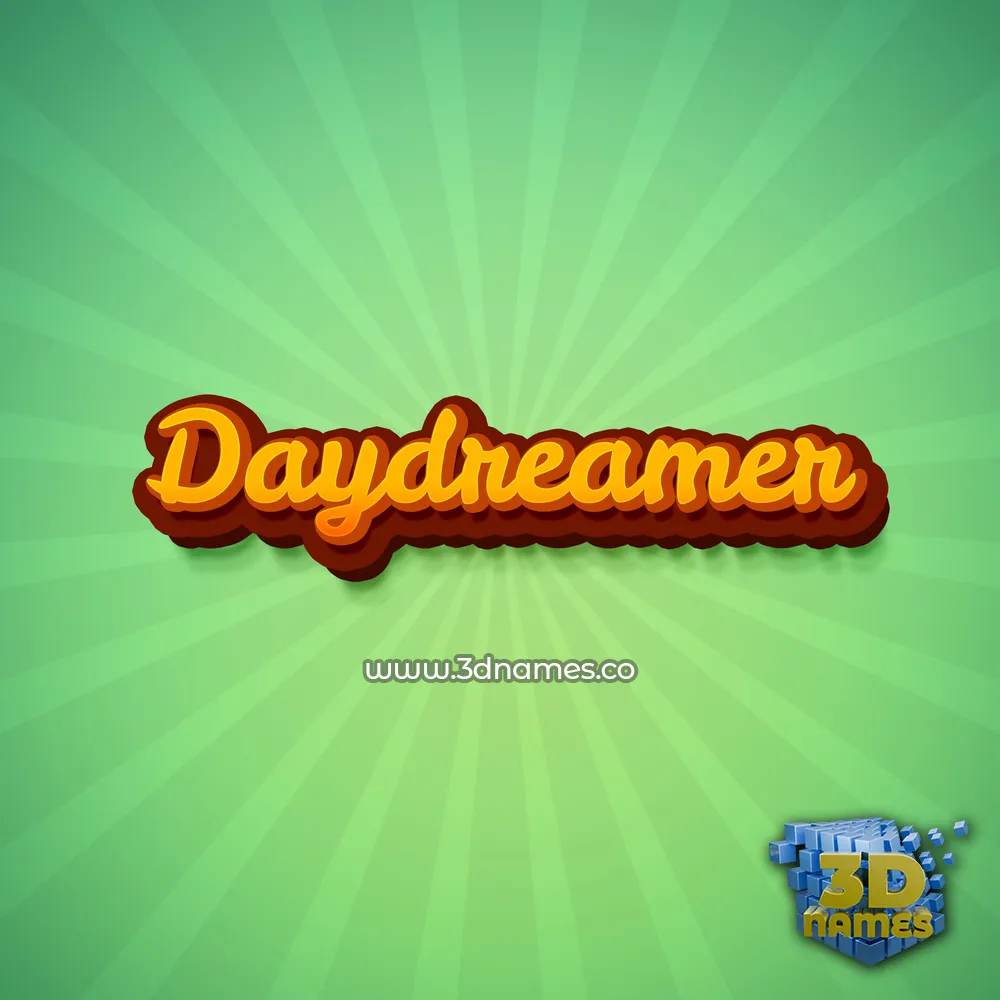 daydreamer in Green Rays style - 3D name wallpaper