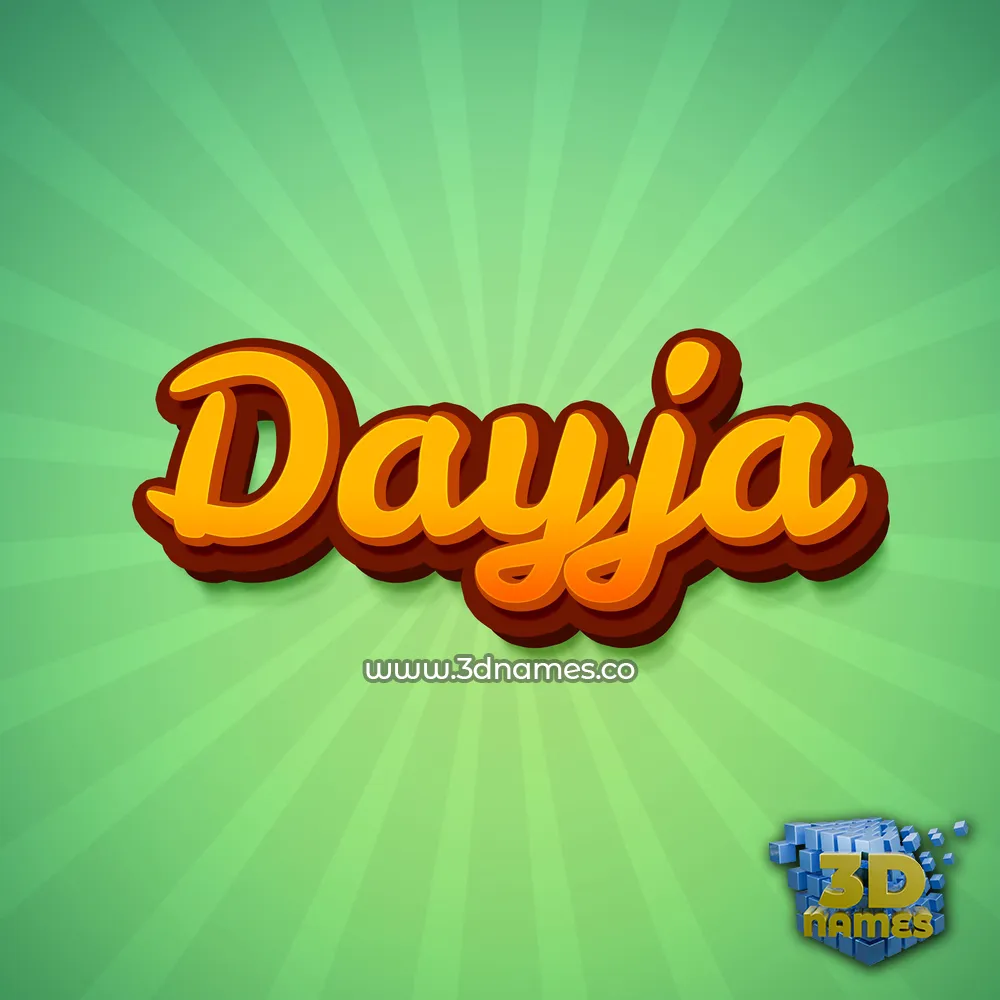 dayja in Green Rays style - 3D name wallpaper