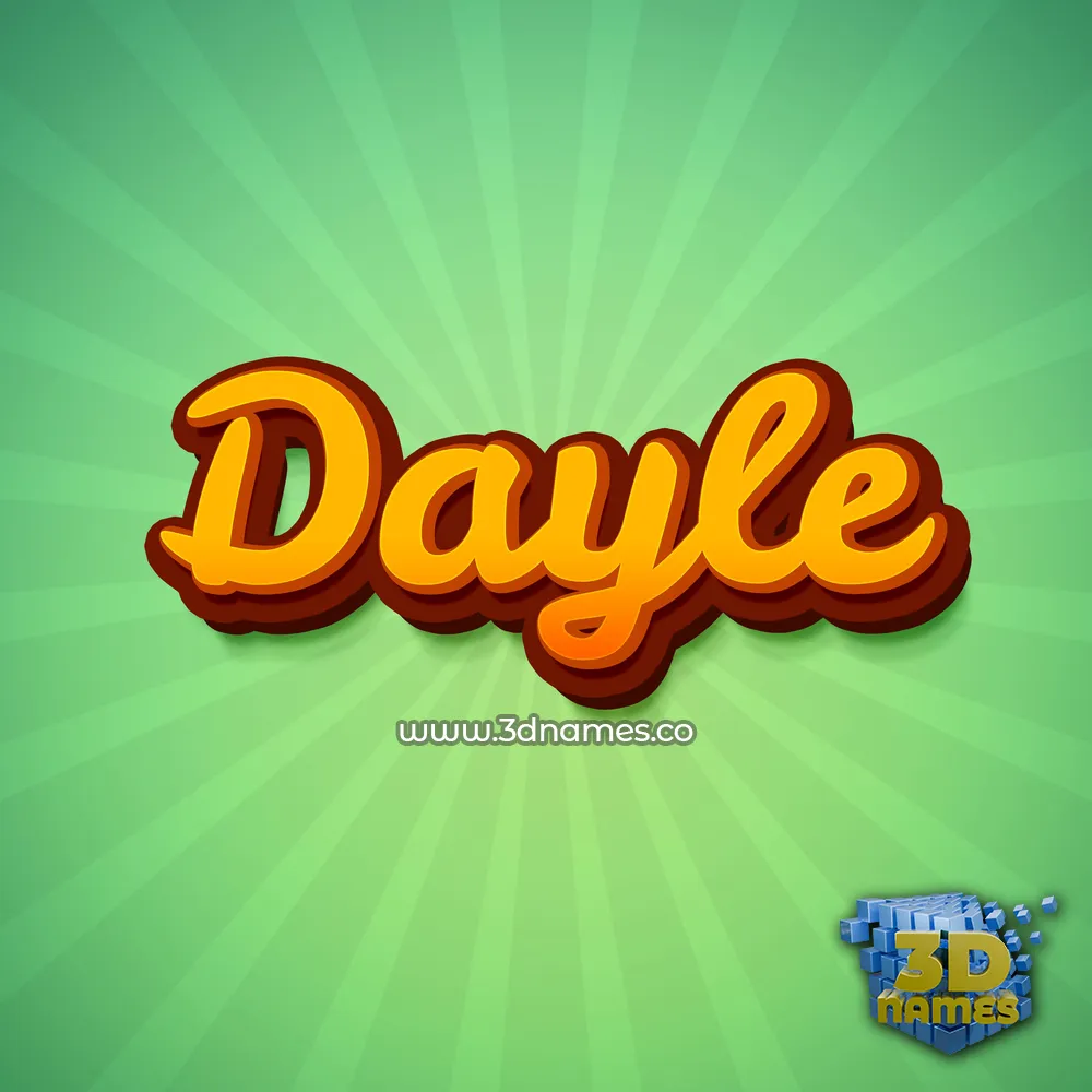 dayle in Green Rays style - 3D name wallpaper
