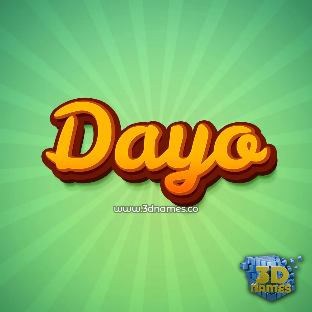 dayo in Green Rays style - 3D name wallpaper