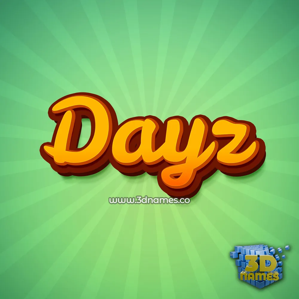 dayz in Green Rays style - 3D name wallpaper