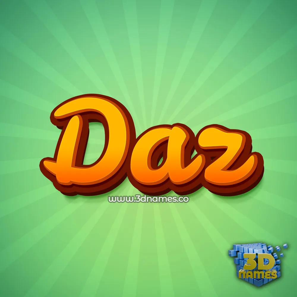 daz in Green Rays style - 3D name wallpaper