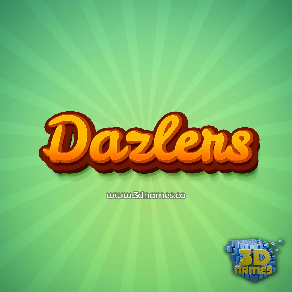 dazlers in Green Rays style - 3D name wallpaper