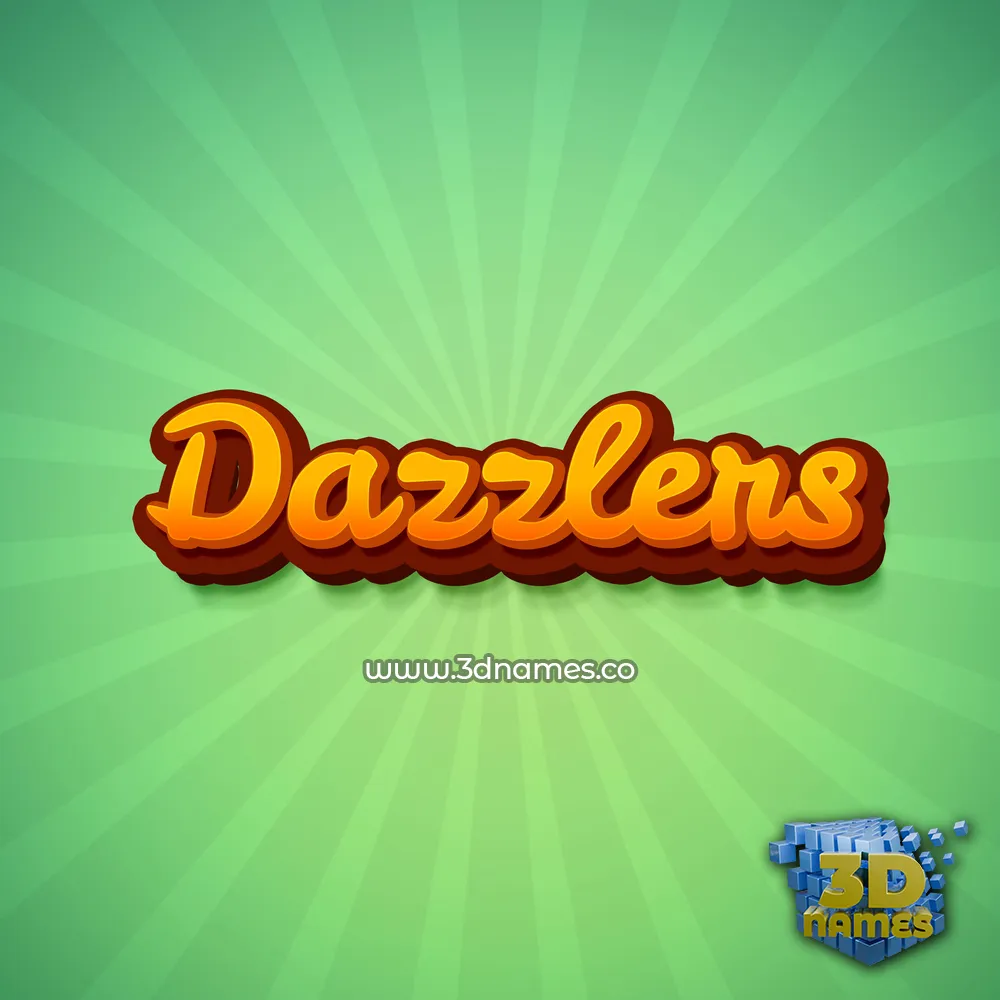 dazzlers in Green Rays style - 3D name wallpaper
