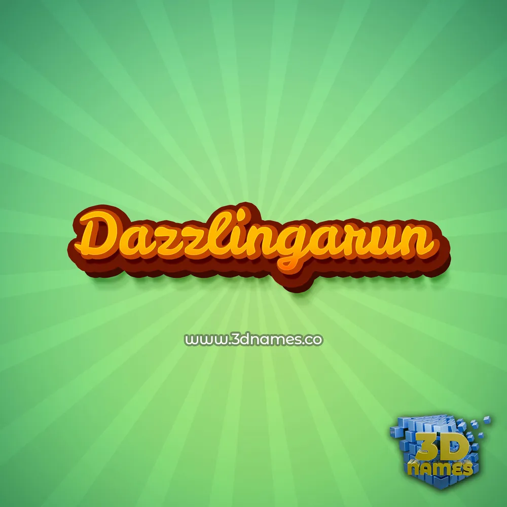 dazzlingarun in Green Rays style - 3D name wallpaper