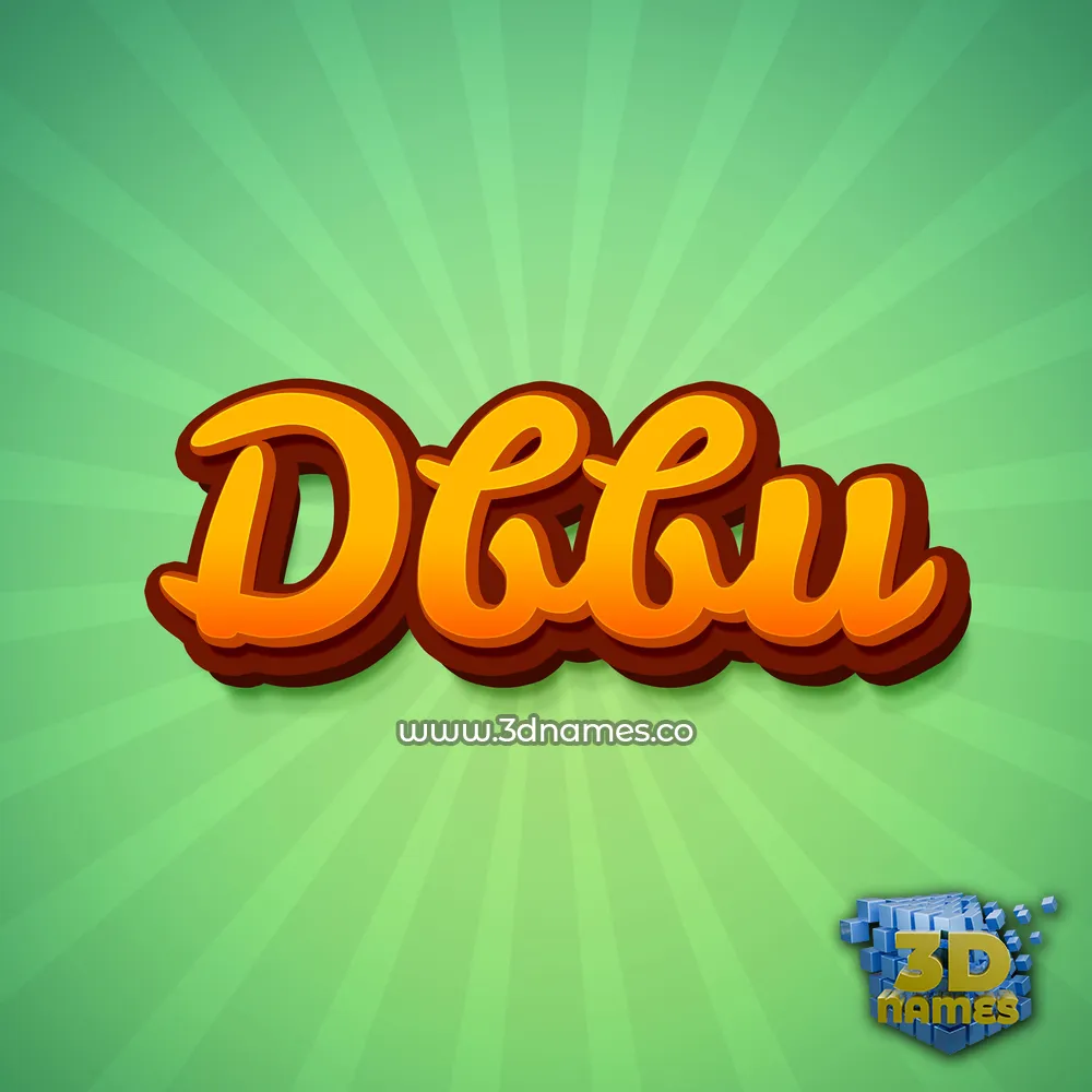 dbbu in Green Rays style - 3D name wallpaper