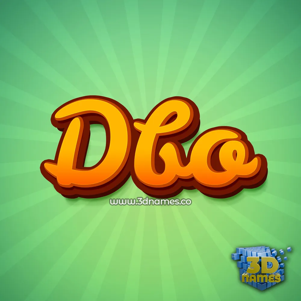 dbo in Green Rays style - 3D name wallpaper