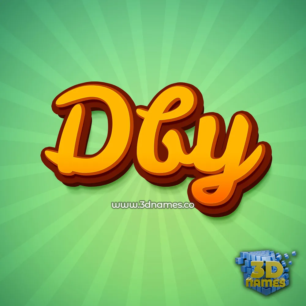 dby in Green Rays style - 3D name wallpaper